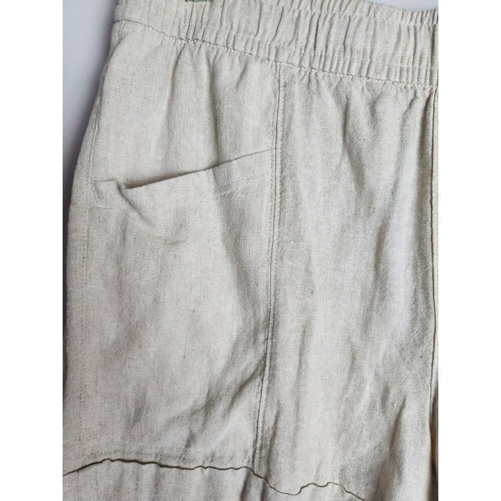 Old Navy Linen Blend High Rise Cuffed Shorts women's M Pockets beachy minimalist - Picture 2 of 9